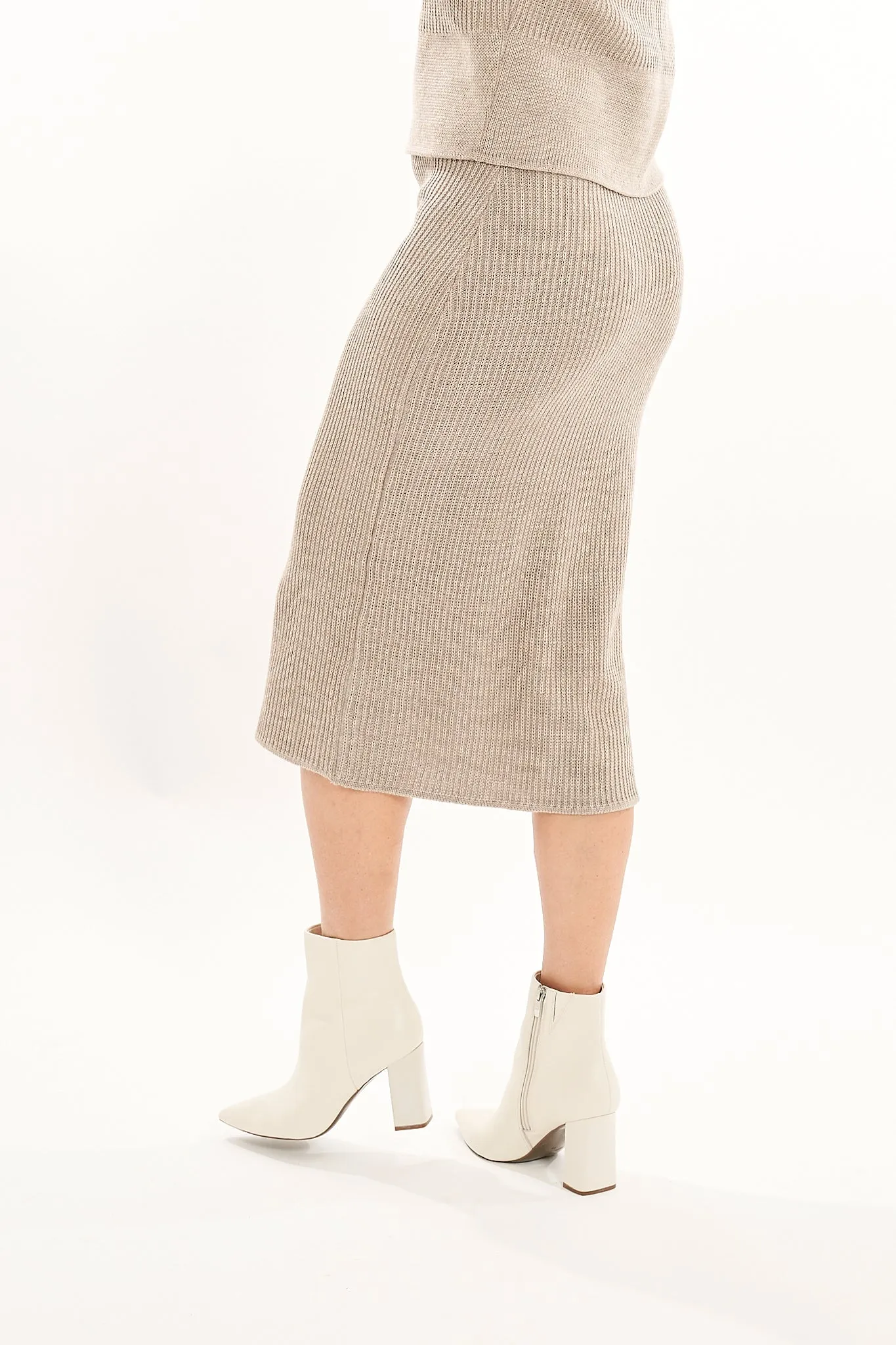 Maureen Merino Wool Skirt Taupe