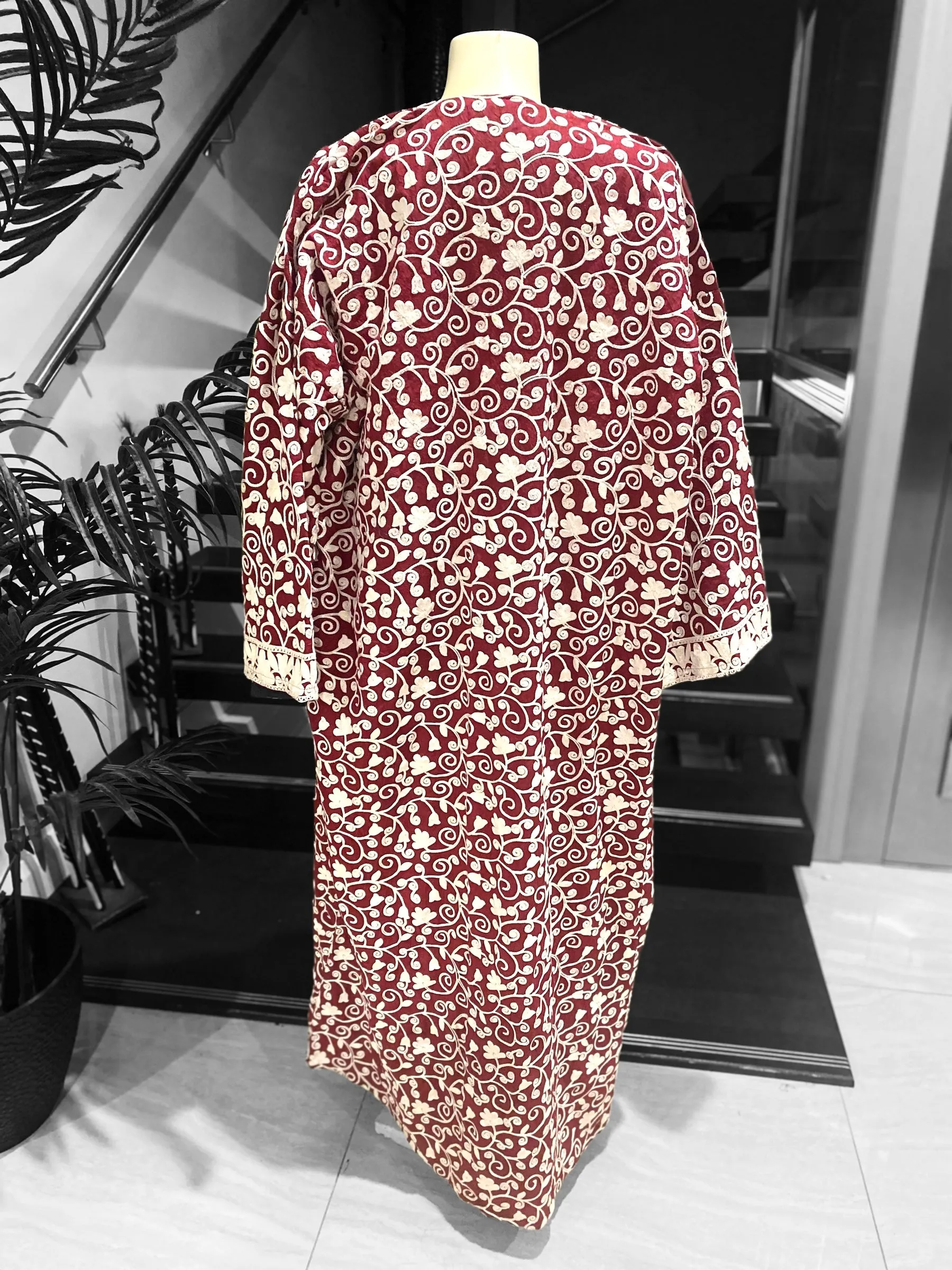 Maya Long jacket with Detailed Floral Embroidery