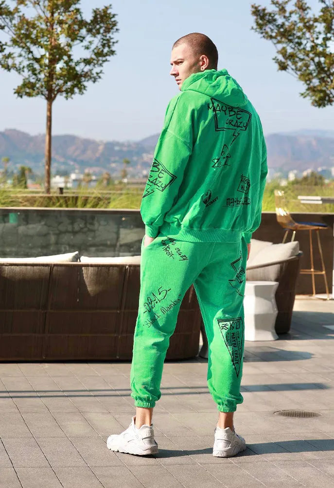 Maybe Crazy LA Unisex Sweatpants in Green