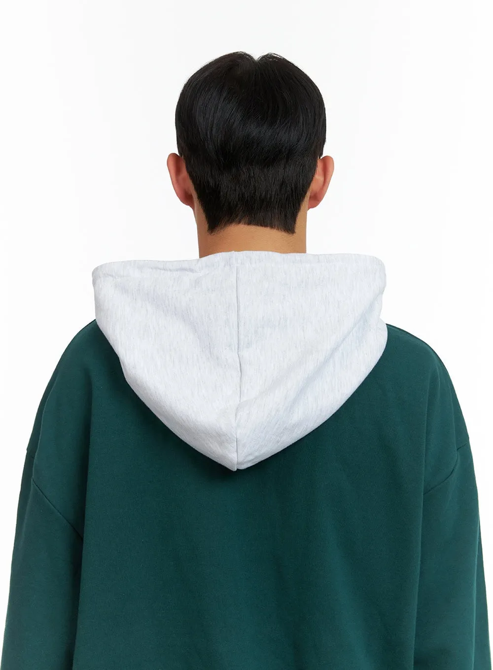 Men's Contrasting Hoodie (Green) IU414