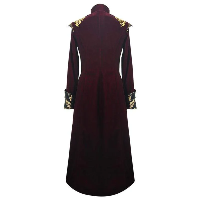 Men's Goth Jacquard Dovetail overcoat Red