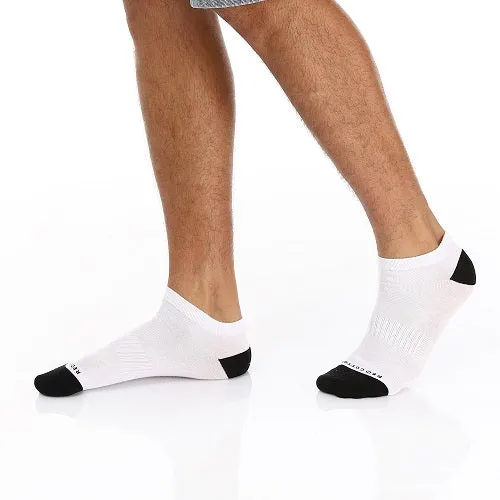 Men's White & Black Ankle Socks