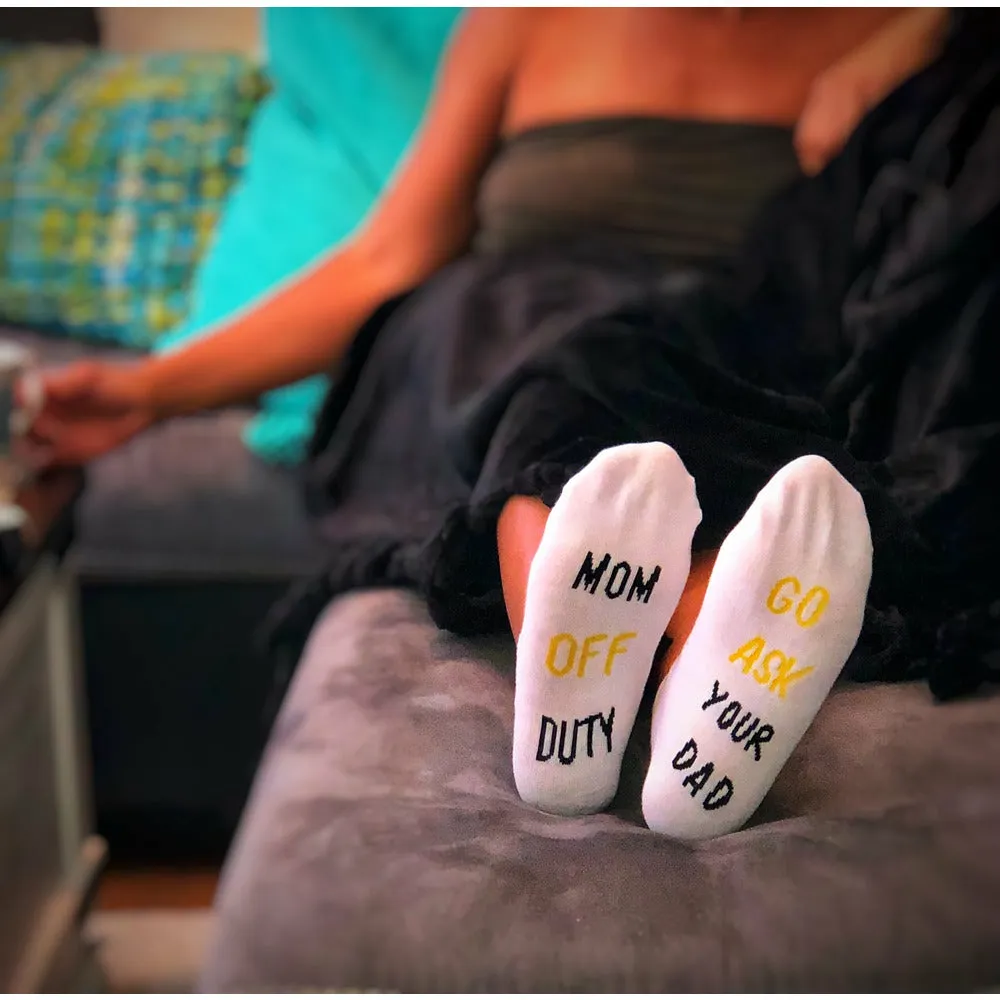 Mom Off Duty Funny Socks