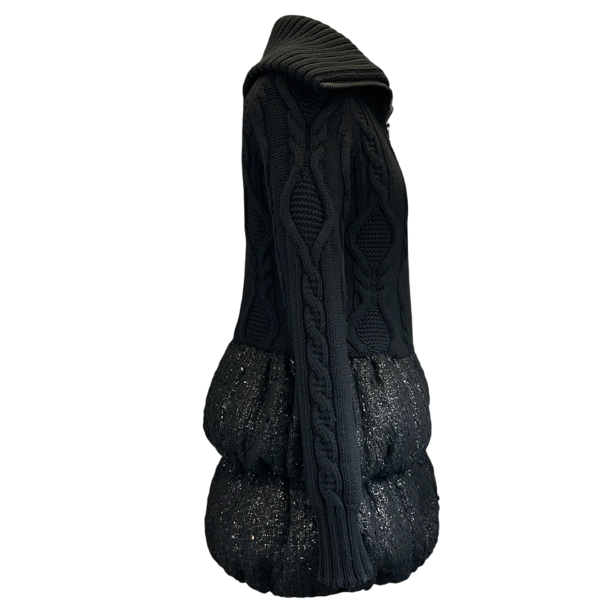 Moncler Gamme Rouge Black Rhea Wool Knit Jacket