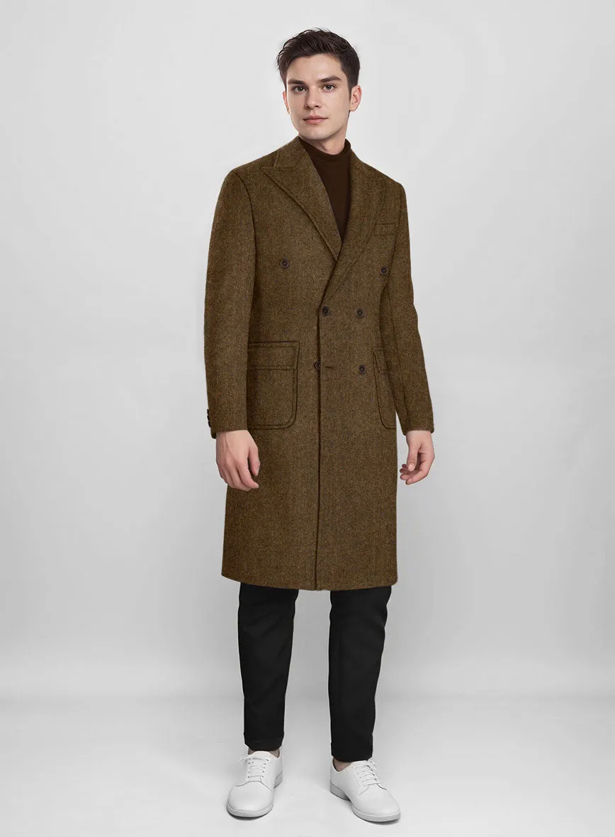 Musto Royal Brown Heavy Tweed Overcoat