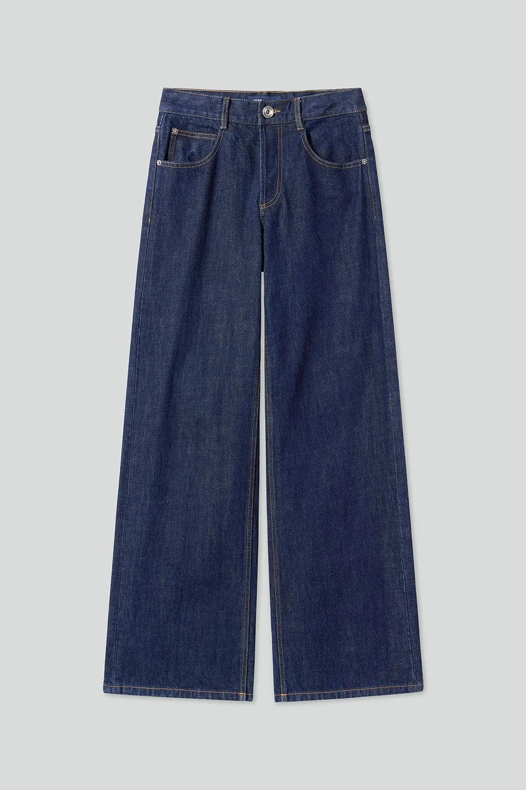 Navy Blue Button Fly Jeans