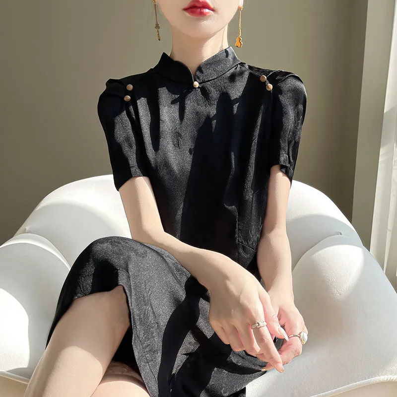 New Chinese Style Improved Cheongsam 2024 Summer Young High-End Temperament Small-Sized Girl's Casual Chinese Style Dress Women