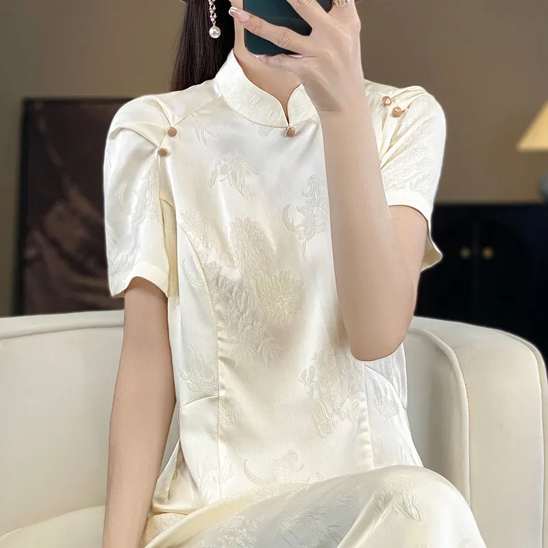 New Chinese Style Improved Cheongsam 2024 Summer Young High-End Temperament Small-Sized Girl's Casual Chinese Style Dress Women