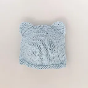 Newborn Blue Teddy Bear Beanie Hat