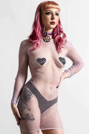 Nicole Fishnet Dress [LILAC]