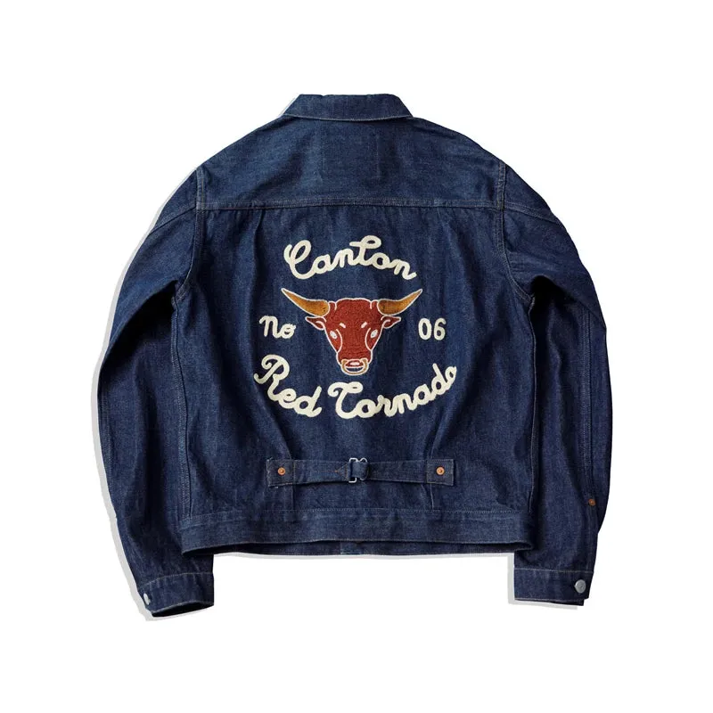 Noir Collection Ox-Head Embroidery Denim Jacket - Indigo 506XX