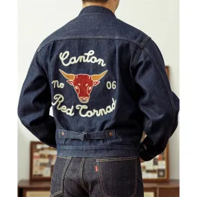 Noir Collection Ox-Head Embroidery Denim Jacket - Indigo 506XX