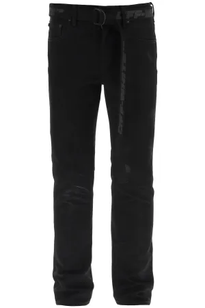 Off-white jeans with logoed belt