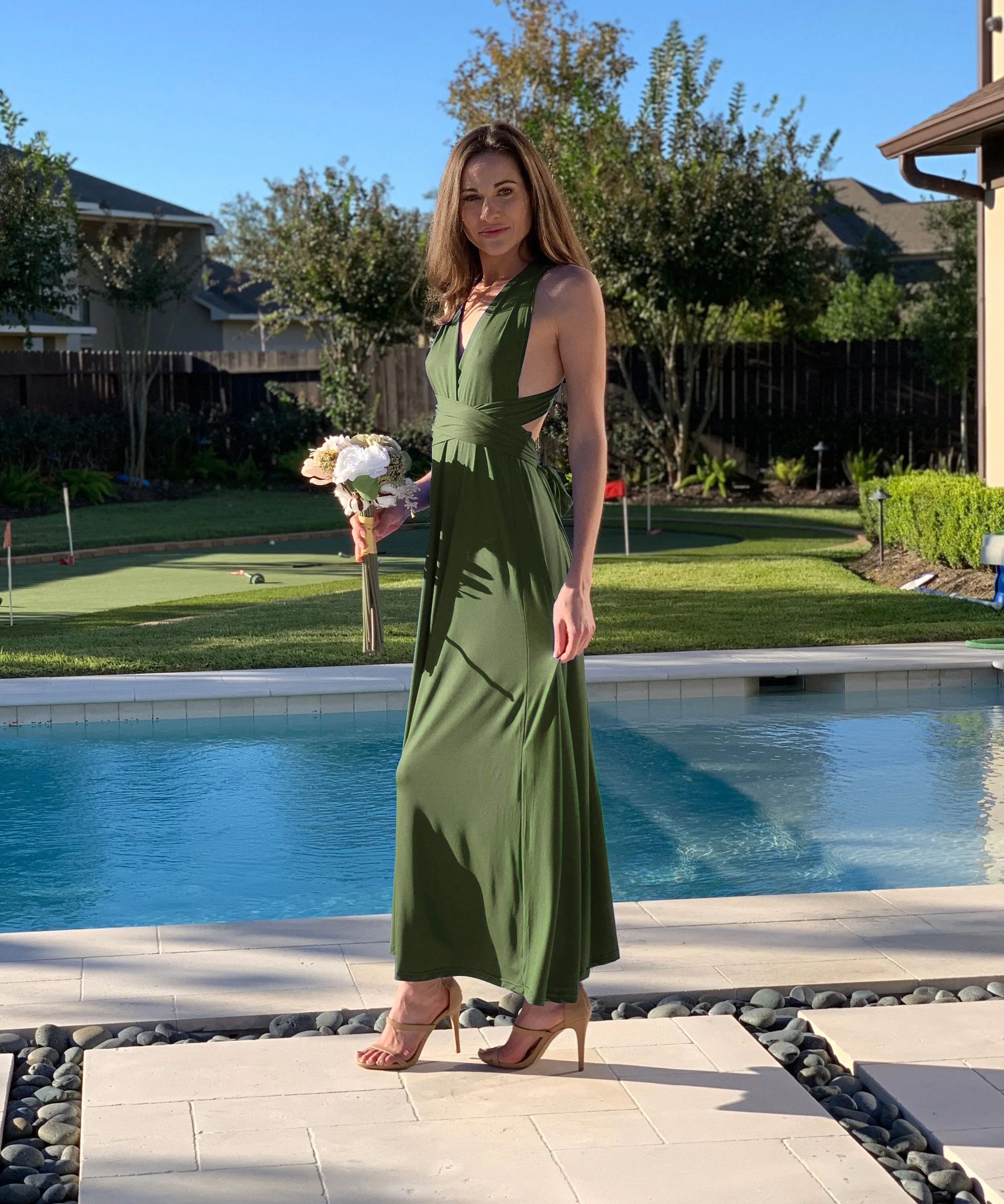 Olive Bridesmaid Infinity Dress