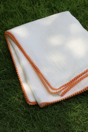 Orange-Crinkled Cotton Blankets-Newborn Towel