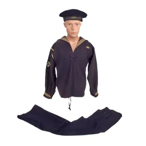 Original U.S. WWI US Navy Gunners Mate Service Dress Blue Uniform Set with Named Pre-1933 U.S.S. Yorktown (PG-1) “Flat Cap”