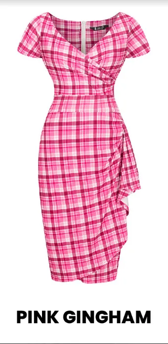 Pink Gingham Elsie Dress by Lady Vintage