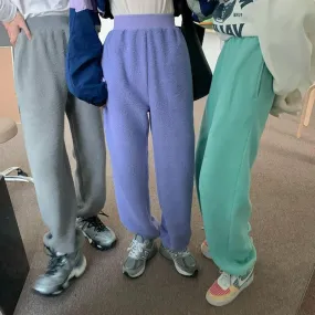 Plush Pastel Aesthetic Elastic Waist Sweatpants