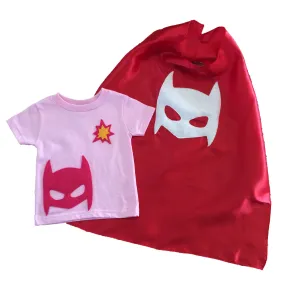 Pow - Superhero Tee & Cape Combo - Red