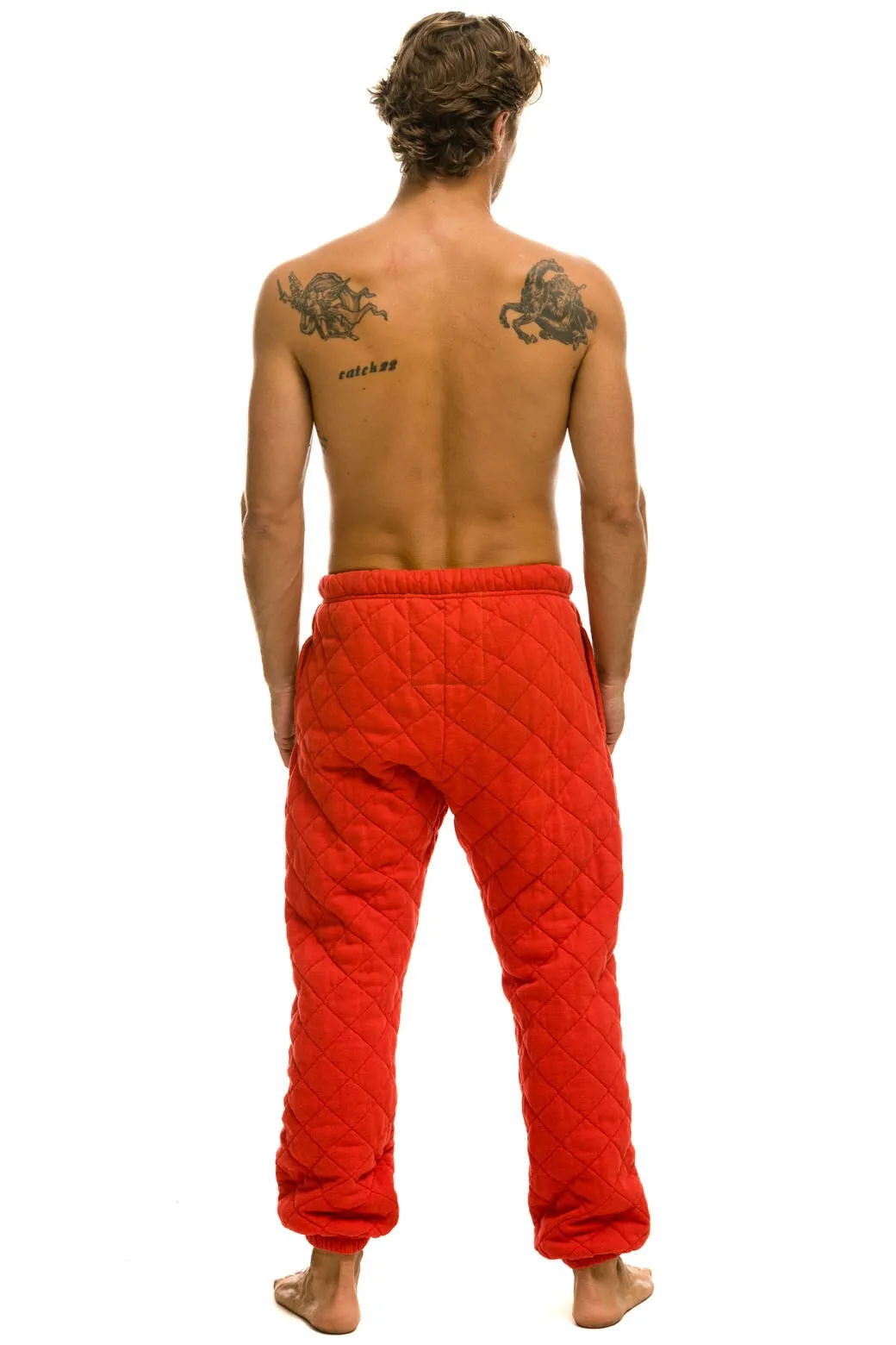 QUILTED SWEATPANTS - RED