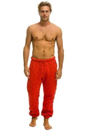 QUILTED SWEATPANTS - RED