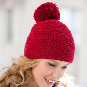 Red Heart Great Garter Knit Hat