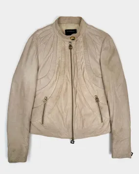 Roberto Cavalli Beige Soft Leather Jacket 2000's