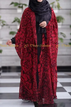 Roshny Abaya Garnet Red