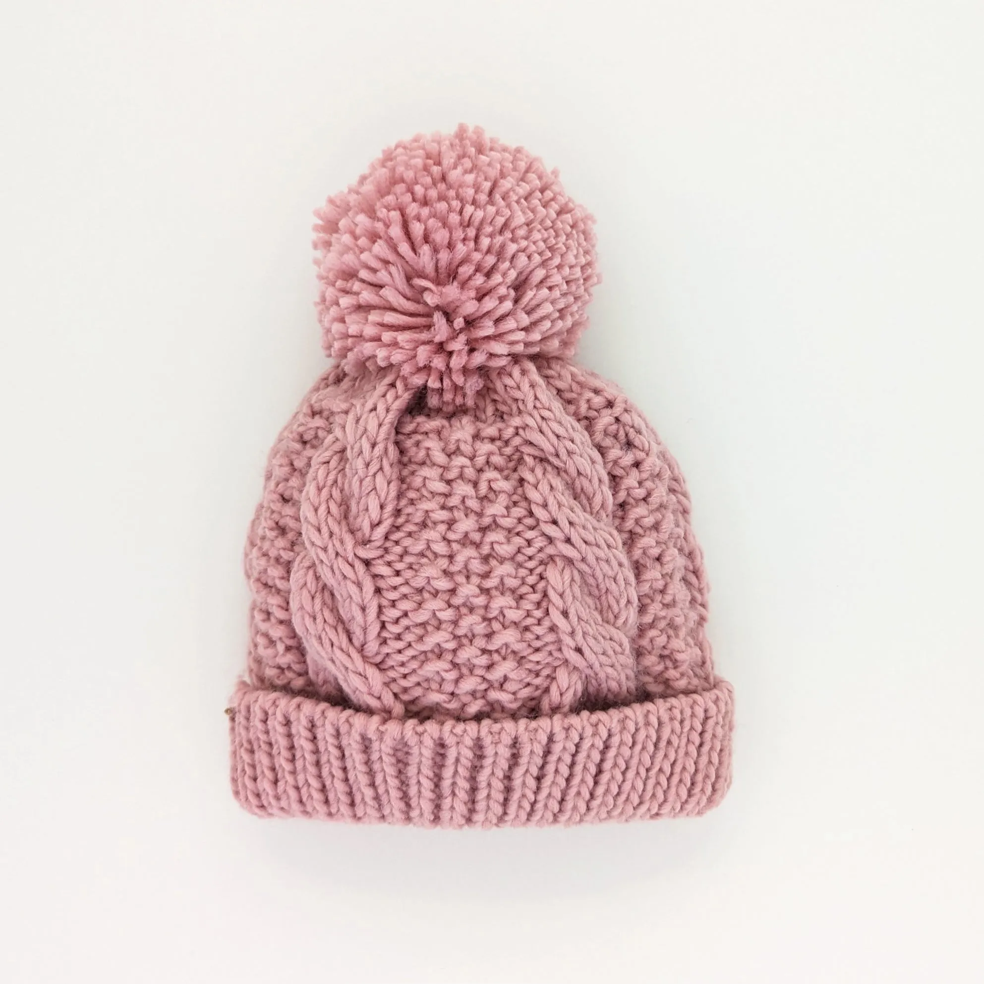 Rosy Pink Cable Beanie Hat for Baby & Kids