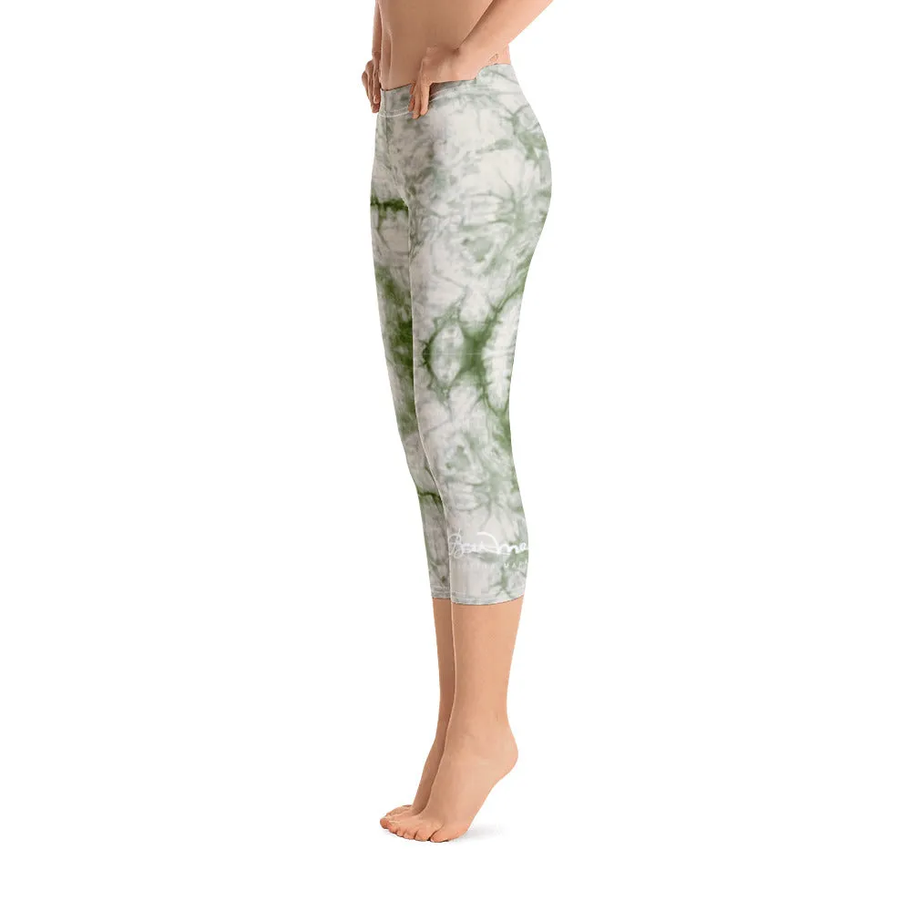 Sage Tie Dye Capri Leggings