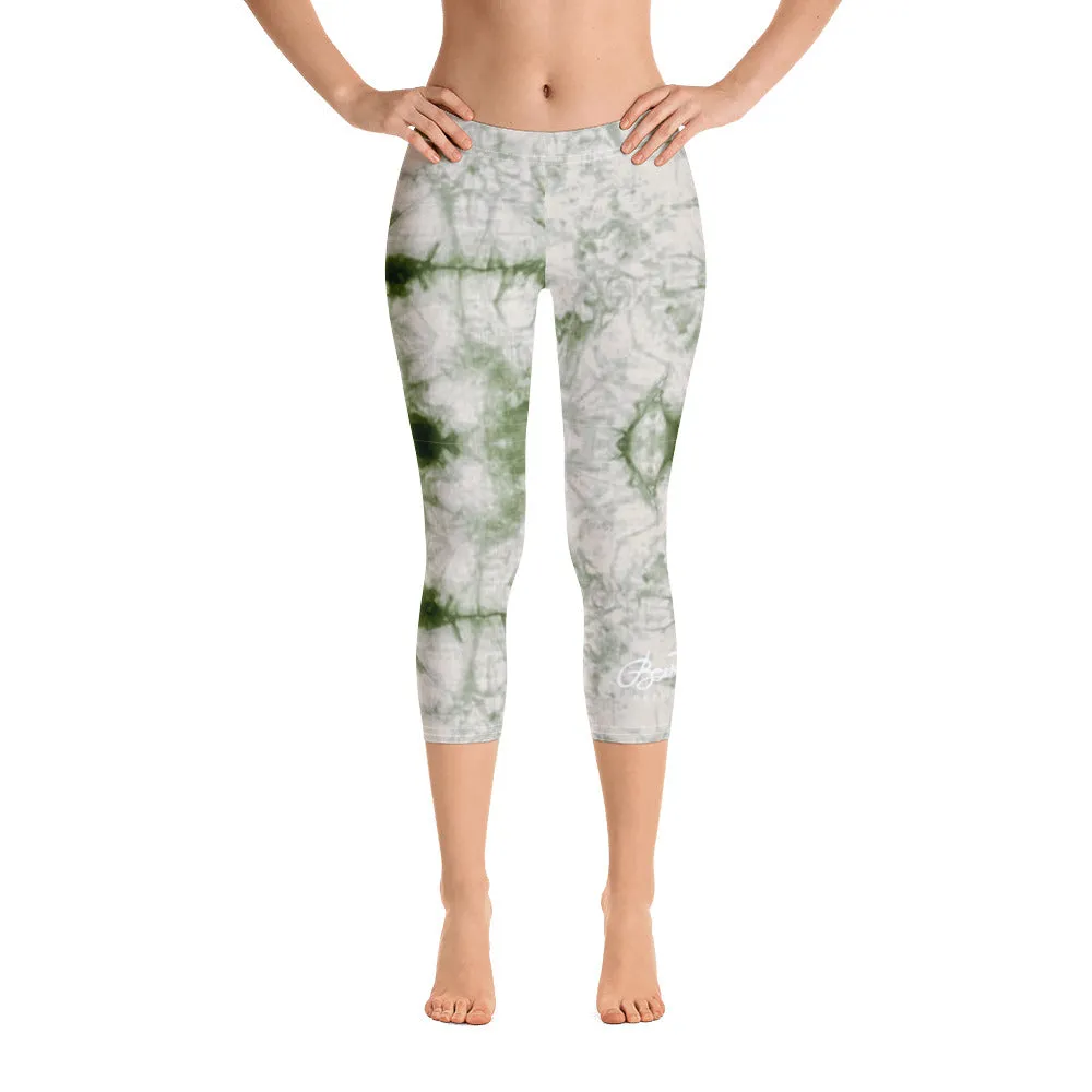 Sage Tie Dye Capri Leggings