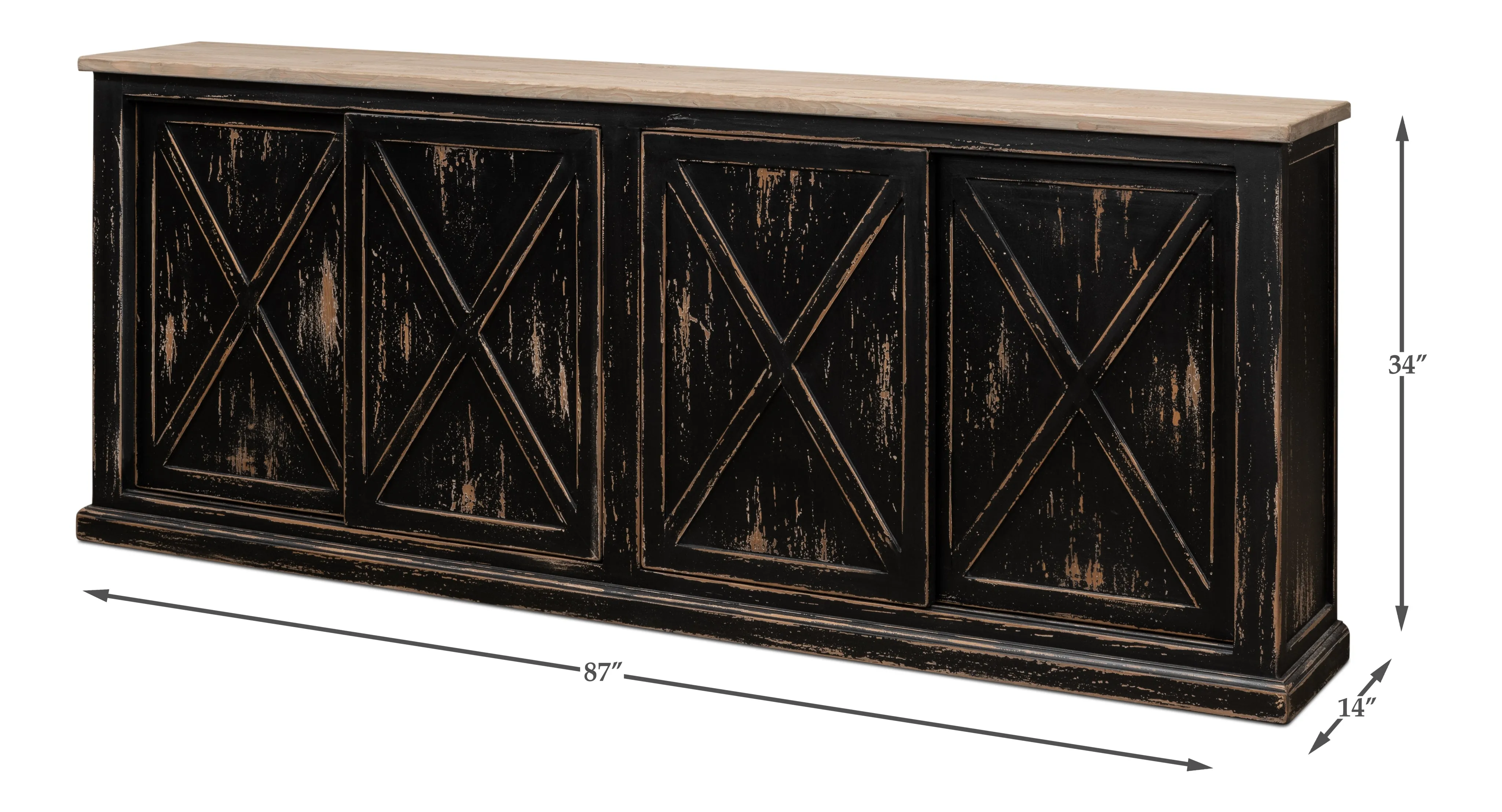 Sarreid - Cape Town Sideboard - Black - Transitional