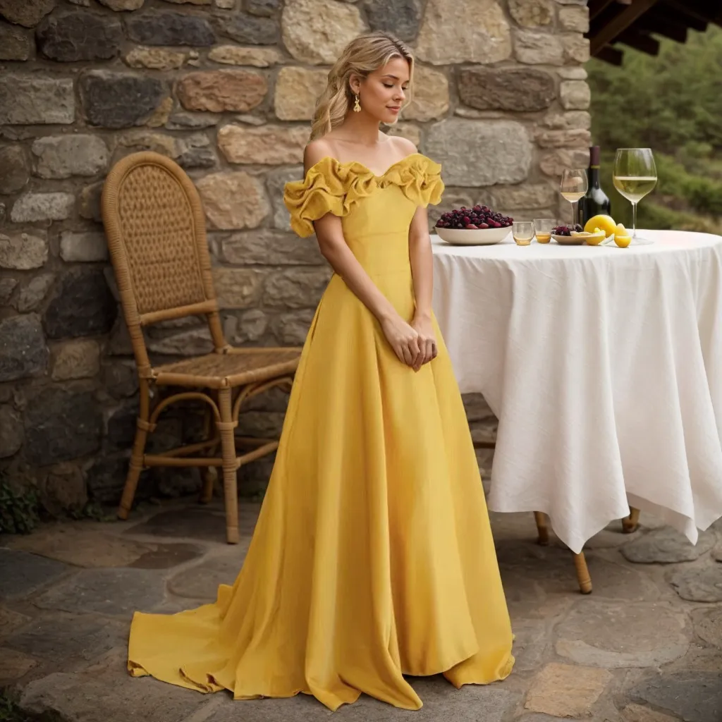 Sexy off-the-shoulder long princess style A-line satin prom dress with Ruffled sleeves