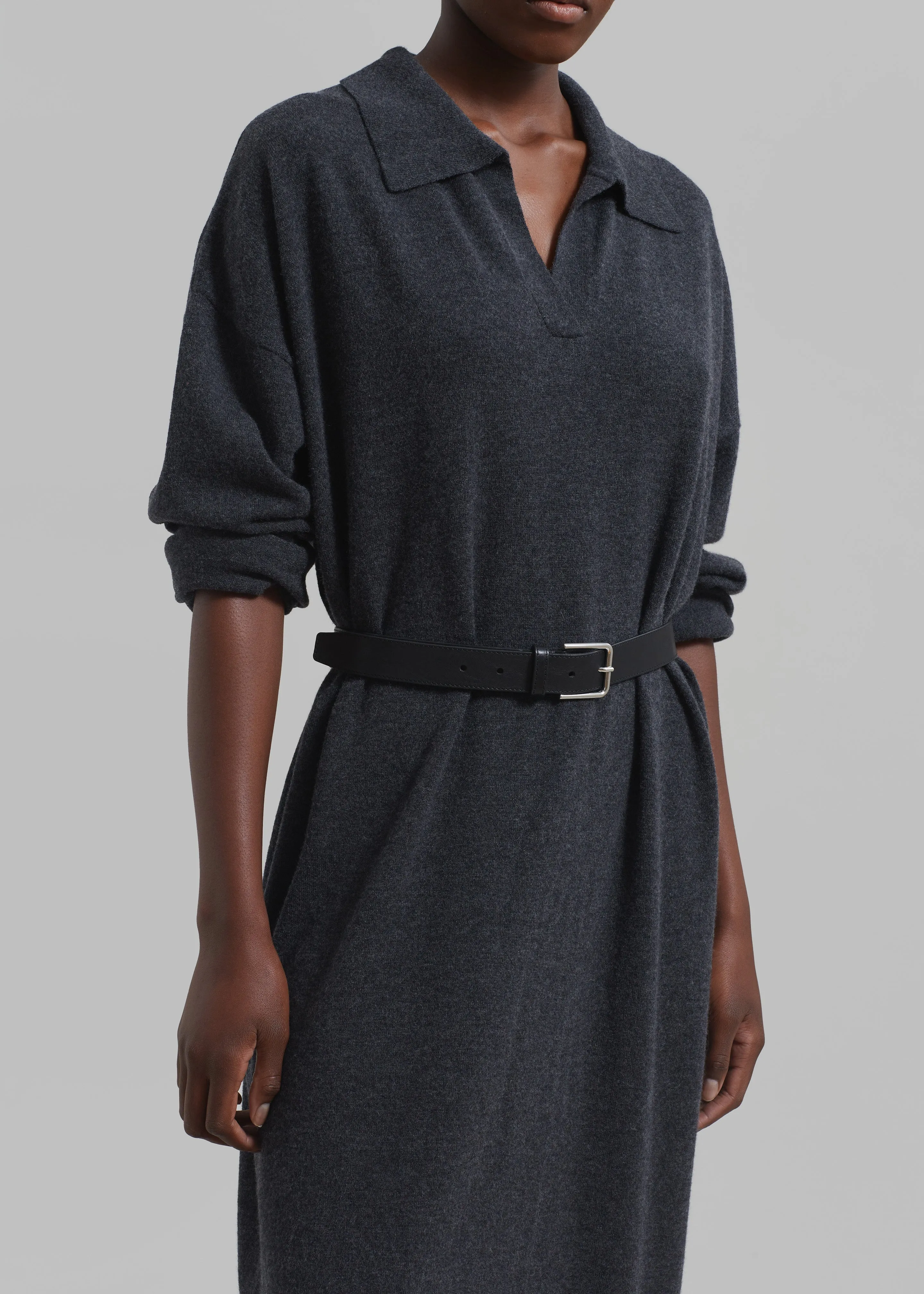 Siobhan Long Knit Dress - Charcoal