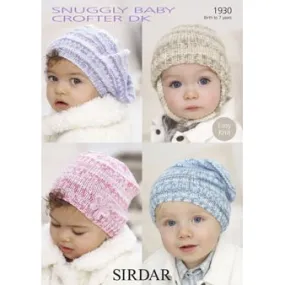 Sirdar Snuggly Baby and Children Patterns - 1930 Baby's and Child's Hats - PDF Download