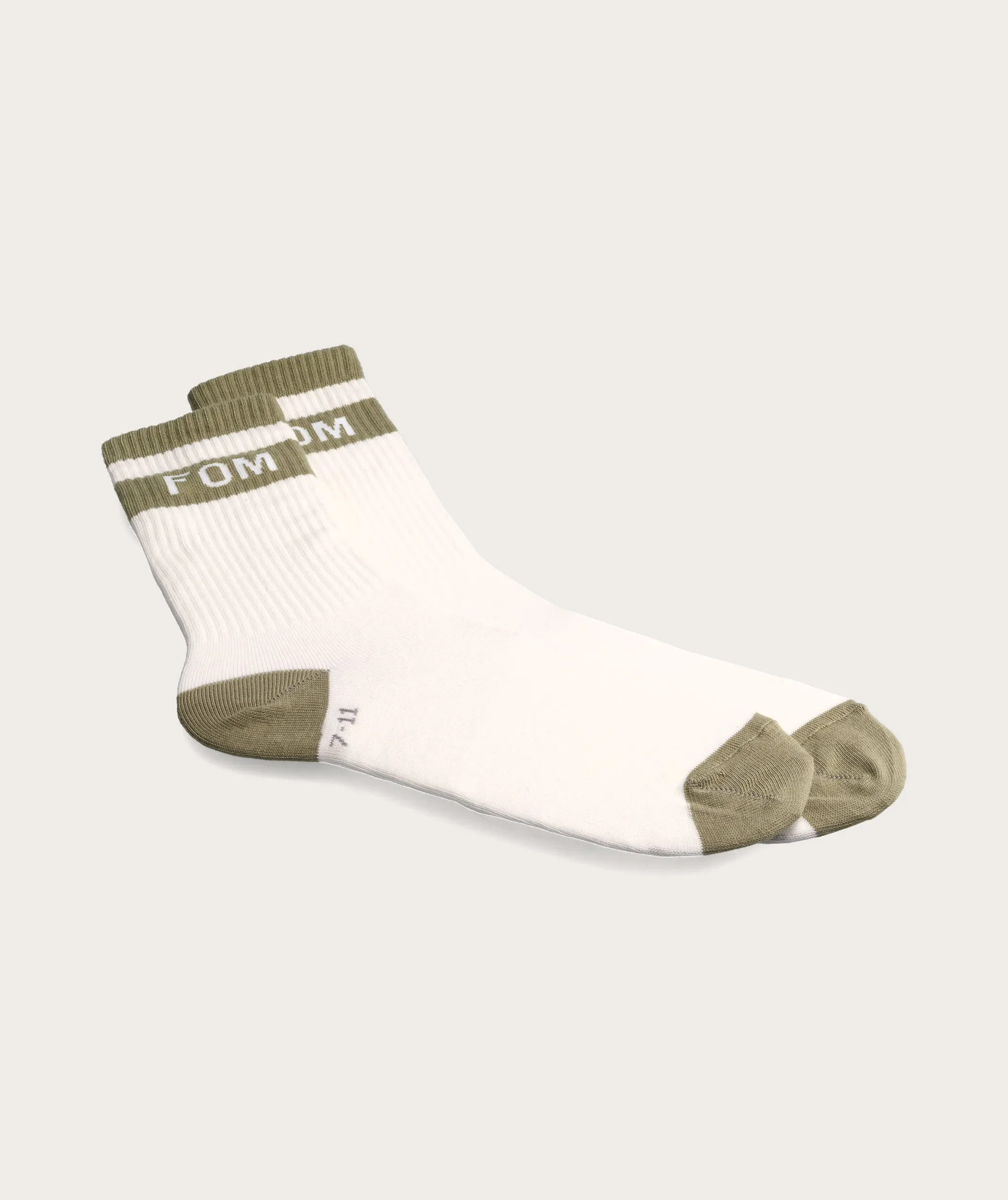 Socks FOM Crew - Cream & Olive (7-11)