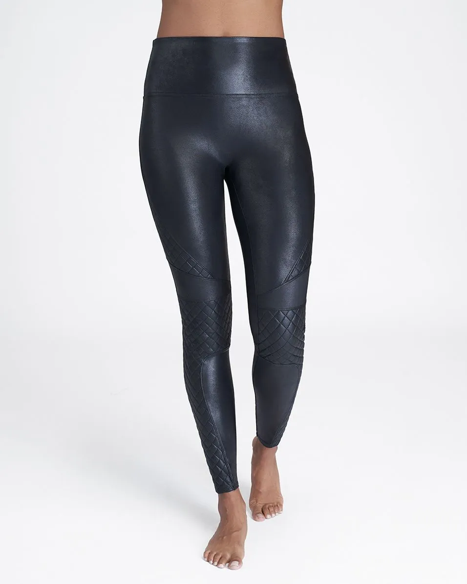 Spanx - Quilted Faux Leather Legging in Very Black