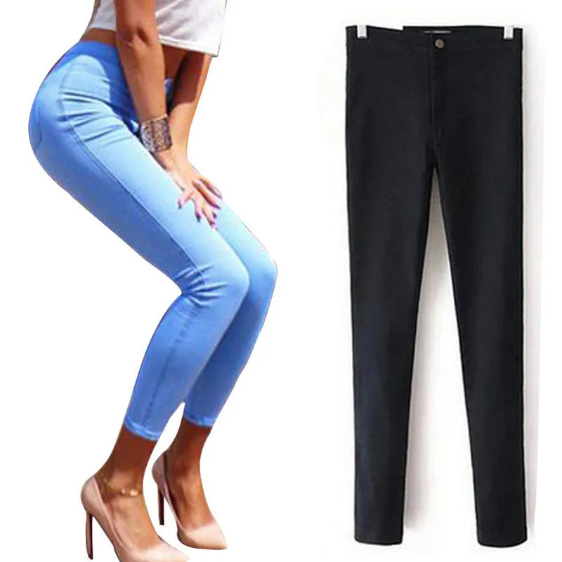 Stretch Jeans For Women Elastic Autumn Jeans Woman Skinny Trousers High Waist Women's Jeans Plus Size Femme Black Women's Pants