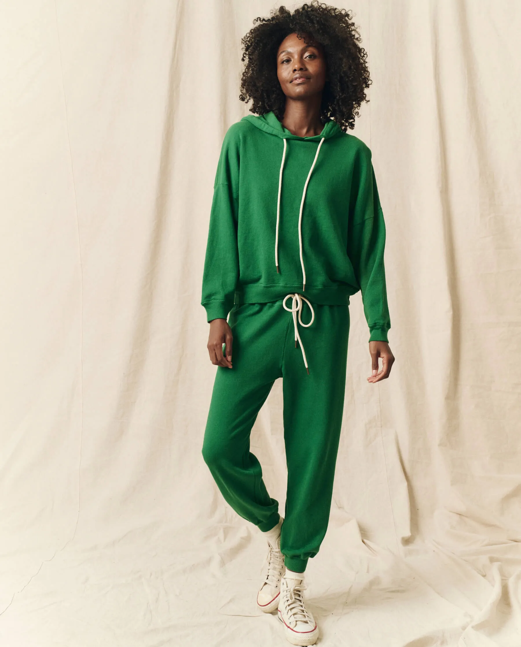 The Cropped Sweatpant. Solid -- Holly Leaf