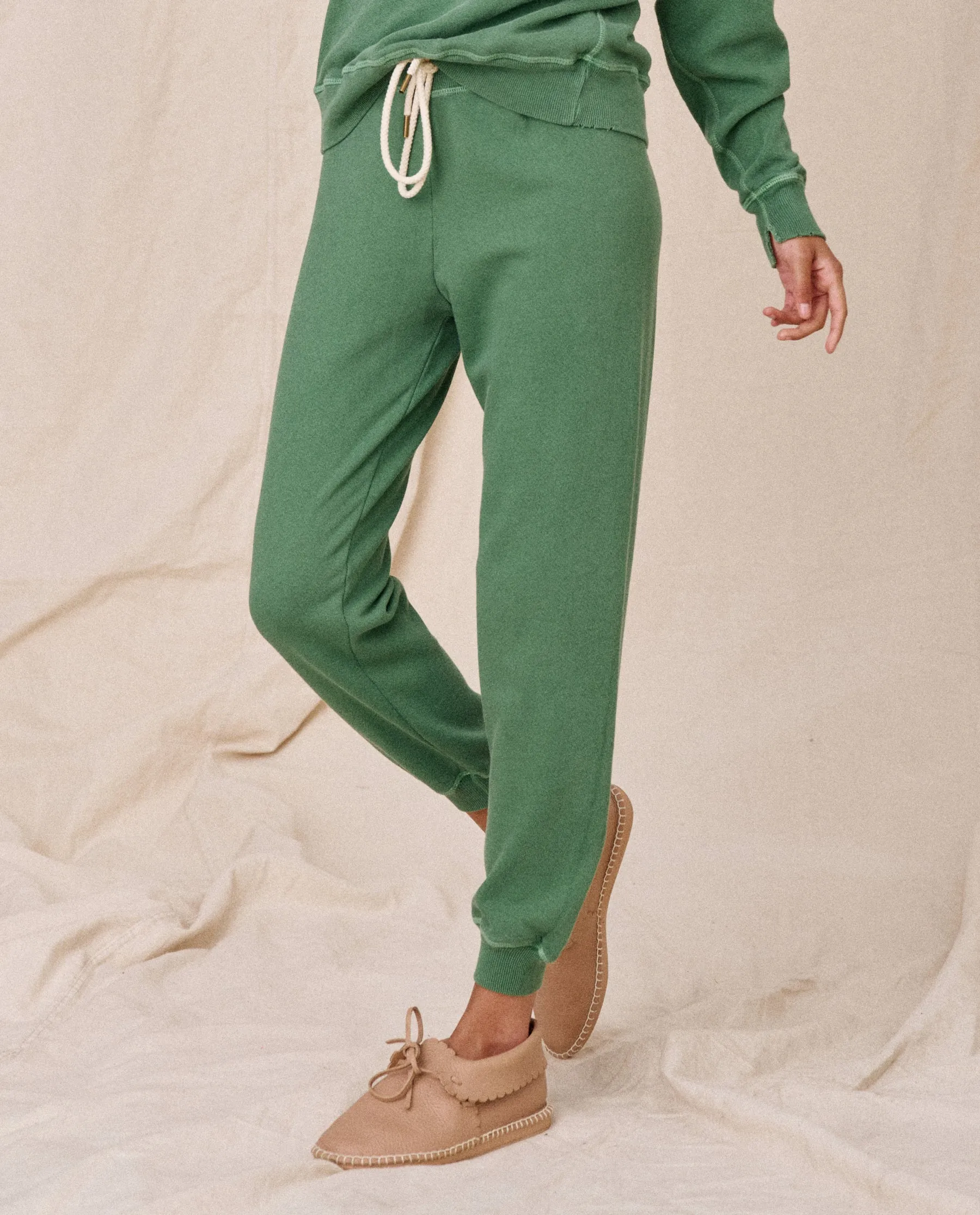 The Cropped Sweatpant. Solid -- Juniper