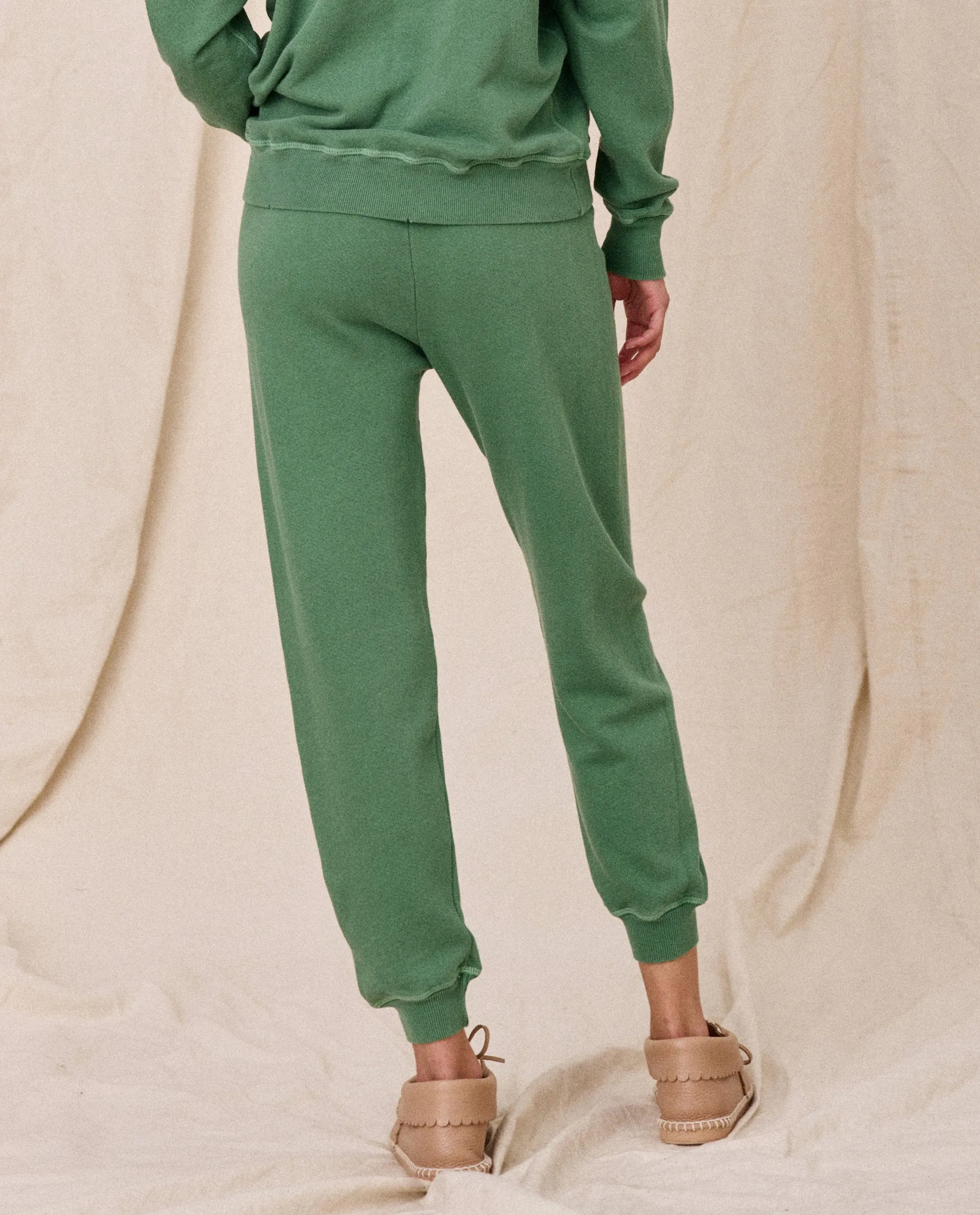 The Cropped Sweatpant. Solid -- Juniper