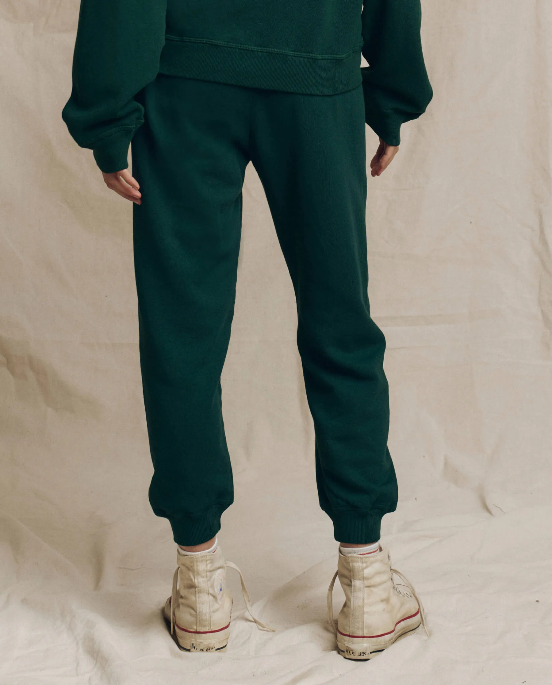 The Cropped Sweatpant. Solid -- Pinyon