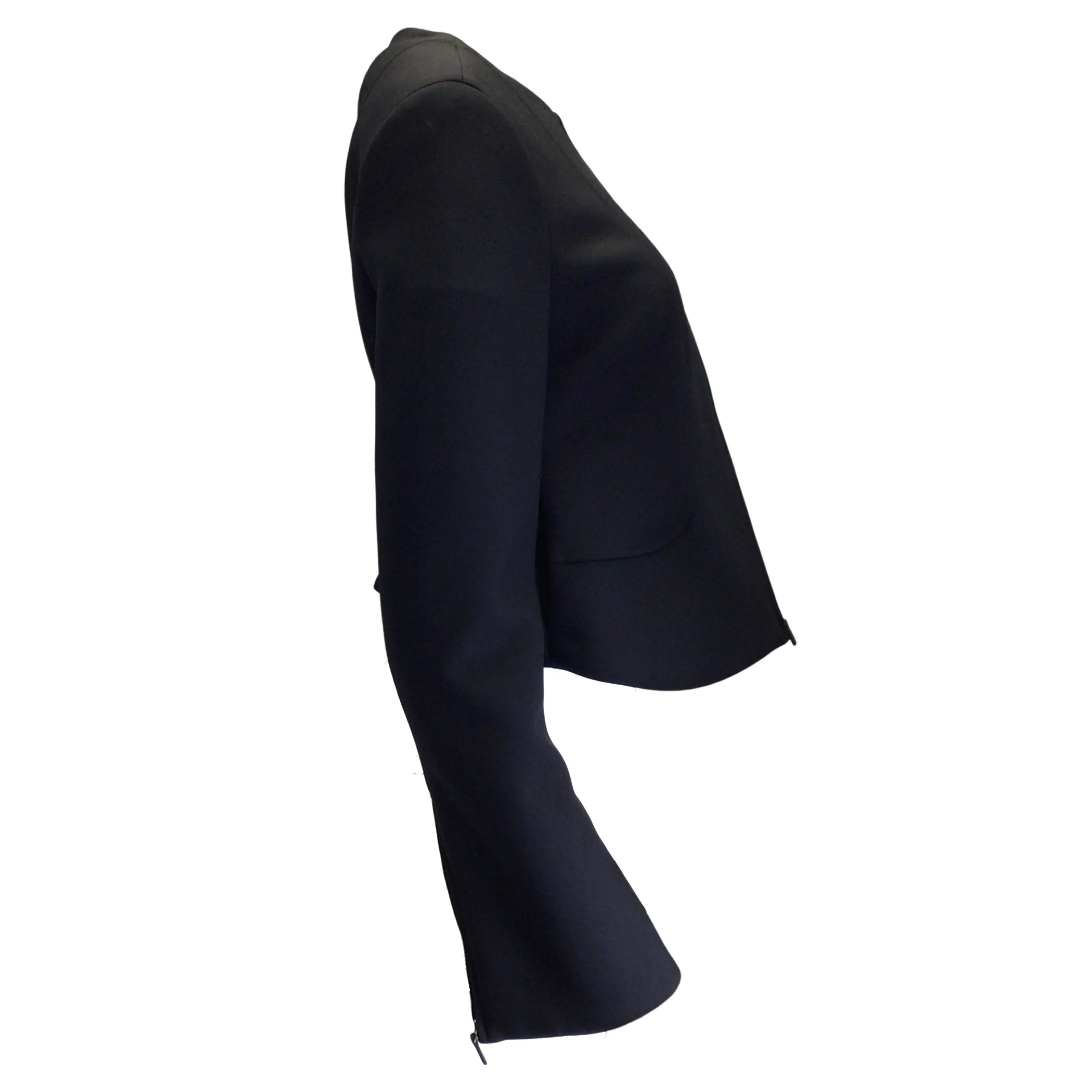 The Row Black Saori Full Zip Silk Lined Technical Stretch Jacket