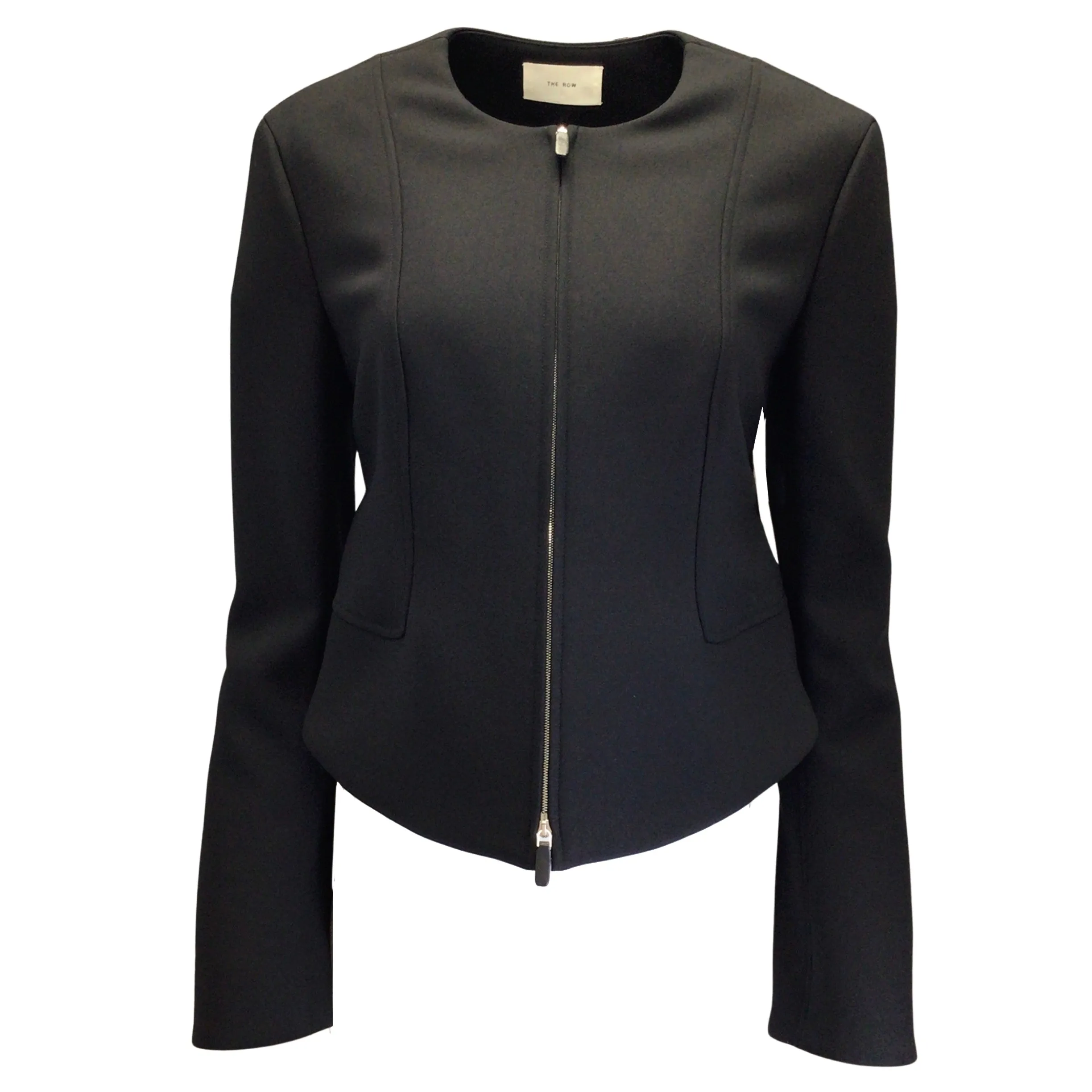 The Row Black Saori Full Zip Silk Lined Technical Stretch Jacket