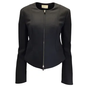 The Row Black Saori Full Zip Silk Lined Technical Stretch Jacket