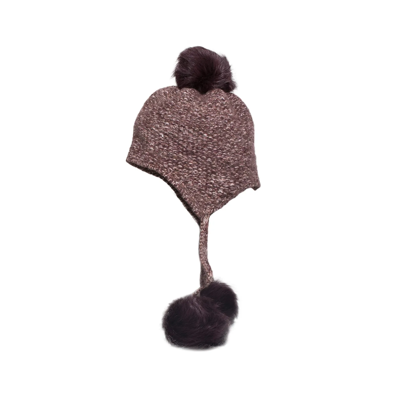 UGG Tri Pom Cashmere Port Heather Hat - Women's