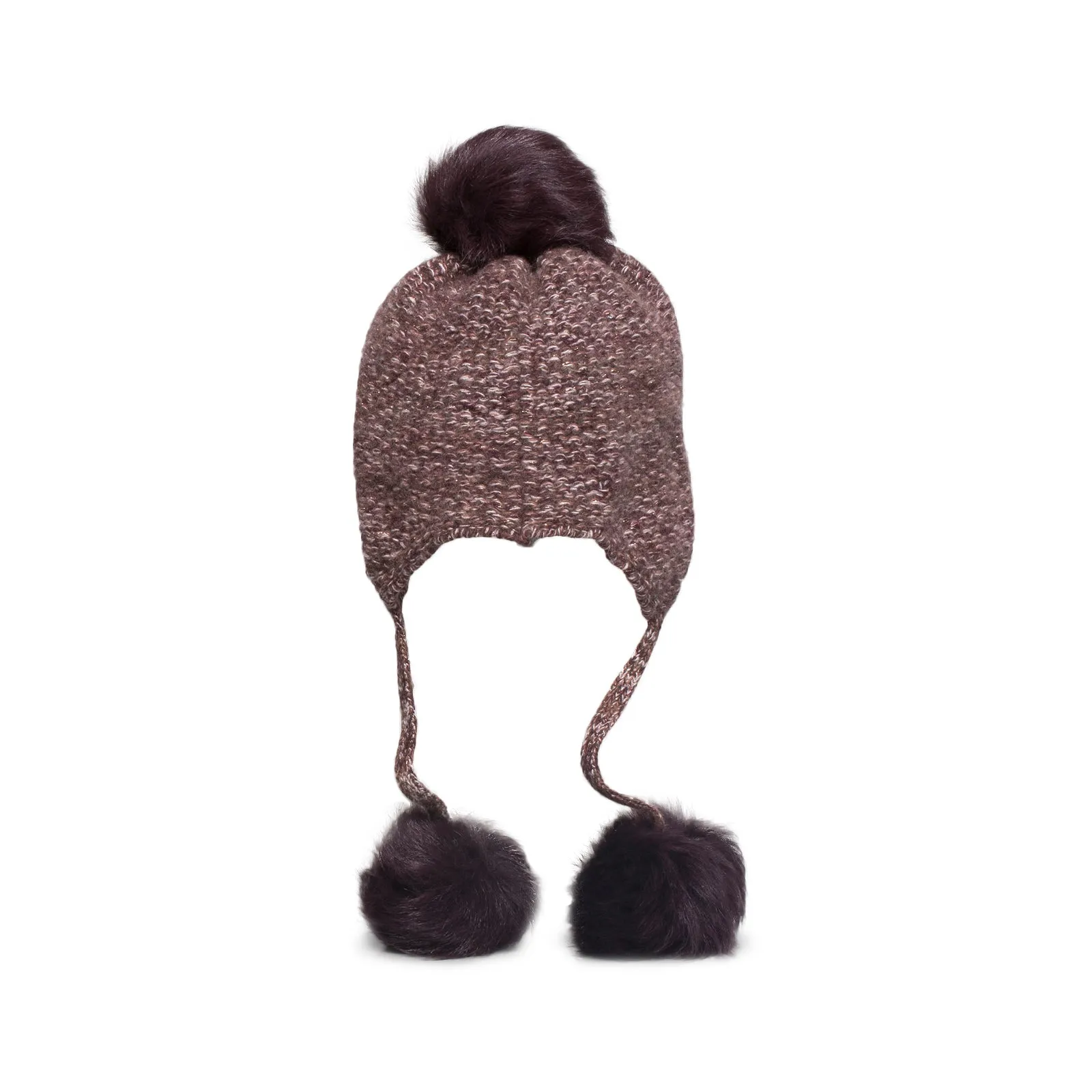 UGG Tri Pom Cashmere Port Heather Hat - Women's