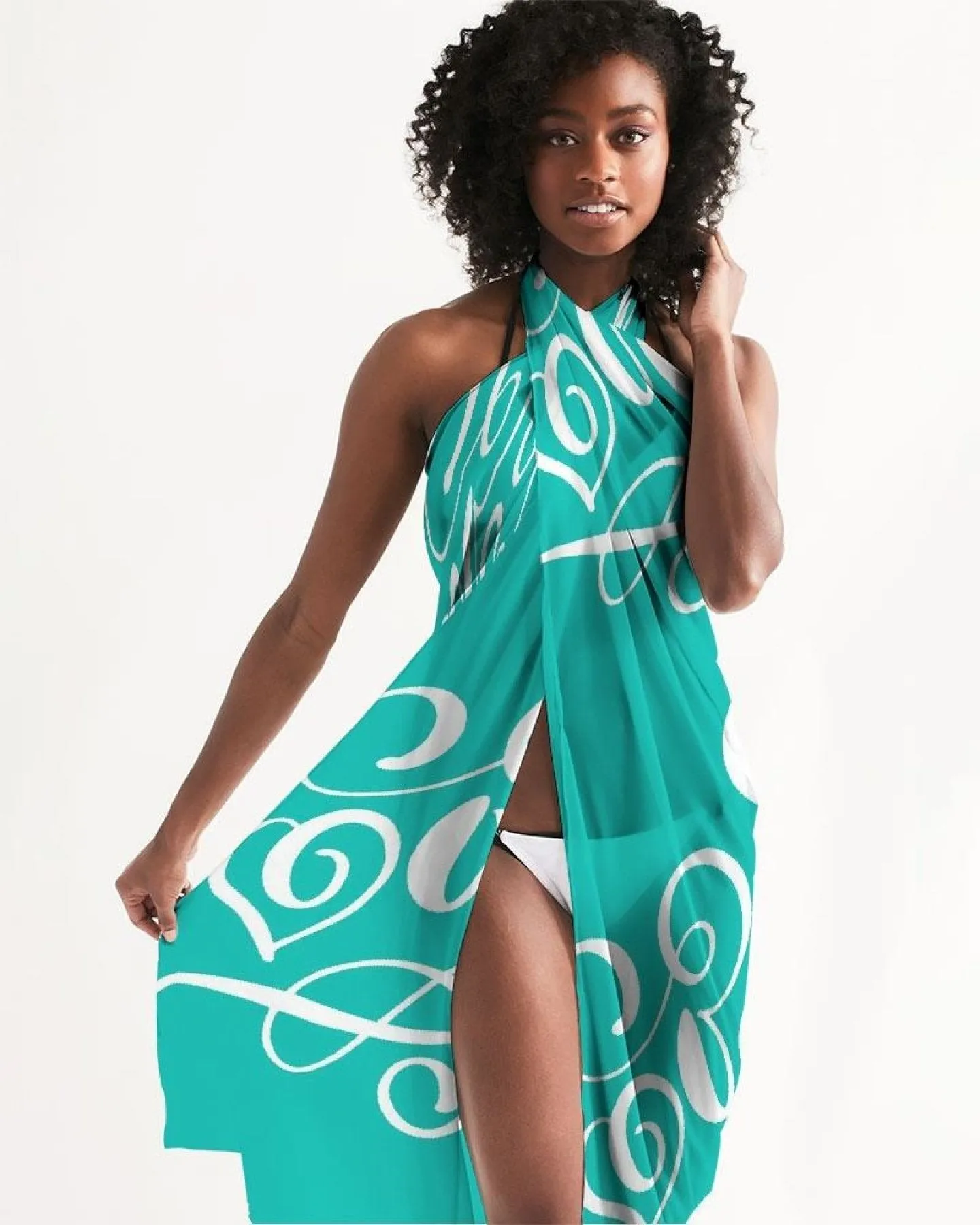 Uniquely You Sheer Love Green Swimsuit Cover Up