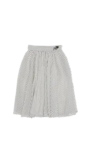 White Black Polka Dot Skirt