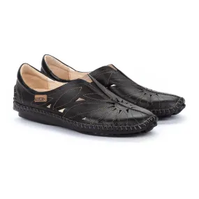 Women's Pikolinos Jerez Leather Moccasin Color: Black